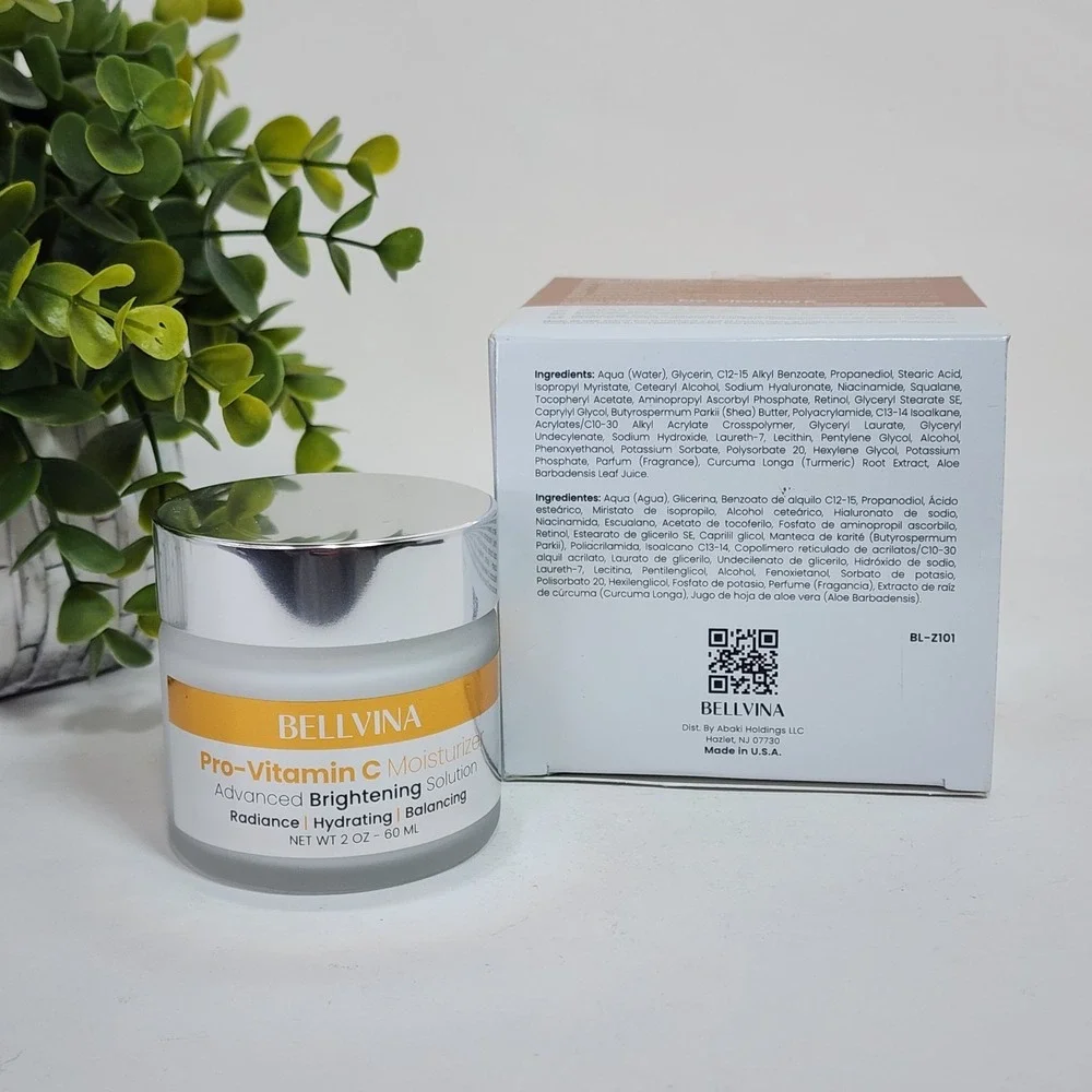 Bellvina Pro-Vitamin C Brightening Face Moisturizer Balance & Radiance 2oz /60mL